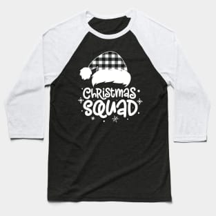 Christmas Squad Buffalo Plaid Santa Hat Family Matching Pajama Baseball T-Shirt